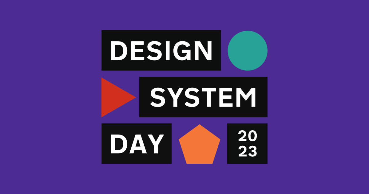 Illustration with the words 'Notes from Design System Day 2023'